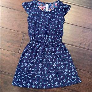 Cherokee  Large 10 12 Blue Anchor Dress Nautical